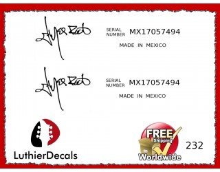 Jim Root Made In Mexico Serial Number Decal Kit #232